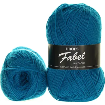 Příze Drops Fabel uni colour 105 papouščí modř