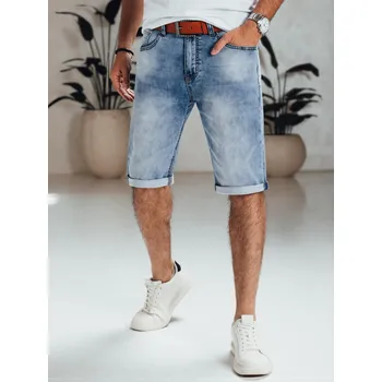 Pánské oblečení Pánské džínové šortky s páskem SX2564 Barva: Nebeská, Velikost: 35