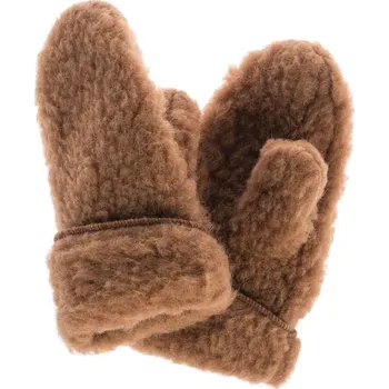 Rukavice BabičkaOvečková.cz Rukavice palčáky z ovčí vlny merino hnědá, Velikost L