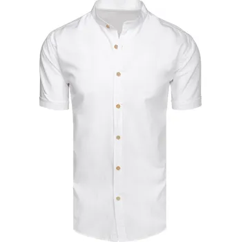 Pánská košile Dstreet Pánská košile s krátkým rukávem KX0000 Barva: Bílá, Velikost: 2XL