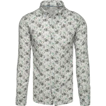 Pánská košile Pánská košile s květinami DX2633 Barva: Bílá, Velikost: L
