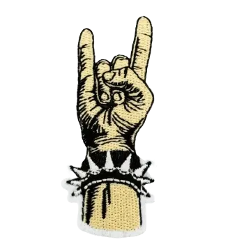 Nášivka Nažehlovací nášivka - rock - ruka (3,2 x 7,5 cm)