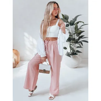 Dámské kalhoty wide leg MILLIVIO UY2661 Barva: Růžová, Velikost: 2XL