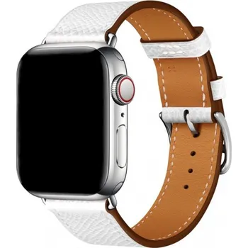 Řemínek na hodinky Kožený řemínek pro Apple Watch 42mm / 41mm / 40mm / 38mm - bílý