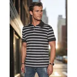 Pánská košile polo s pruhy PX0636 Barva: Tmavě Šedá, Velikost: XL