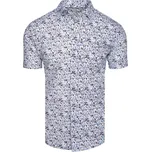 Vzorovaná pánská košile s potiskem s krátkým rukávem KX1075 Barva: Bílá, Velikost: L