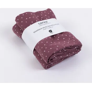 látková plena Tulimese Mušelínové pleny: višňová puntíkatá souprava