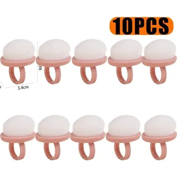 Kosmetický štětec 10 ks Profesionální prstýnkový štětec na nehty pro čištění gelu a pudru | štětec, kartáček - růžová 10 ks