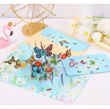 3d přání | originální přáníčka 3 ks - burgundské