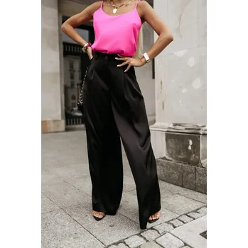 Dámské kalhoty Stay Here Saténové kalhoty černé Jeans: S/36