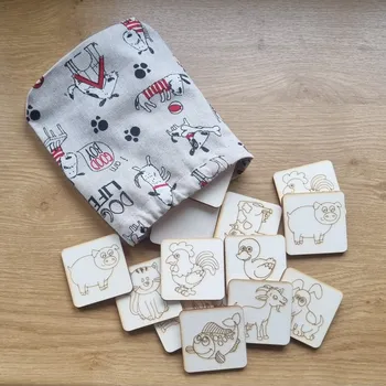 Pexeso Pexeso ze dřeva - zvířata ze dvora - česká tvorba