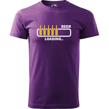 Pánské oblečení DOBRÝ TRIKO Pánské tričko s potiskem Beer loading Velikost: 2XL, Barva: Fialová