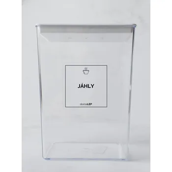 Speciální papír JÁHLY – průhledná samolepka na dózu, tučné písmo, 5 × 5 cm | DomaLEP