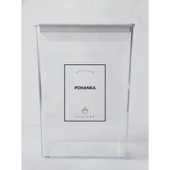 Papír POHANKA – průhledná samolepka na dózu, tučné písmo, 6 × 8 cm | DomaLEP