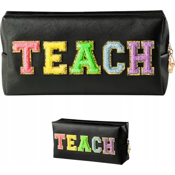 Kosmetická taška Dámská Kosmetická Taštička s Nášivkou Elegantní Cestovní Organizér na Kosmetiku