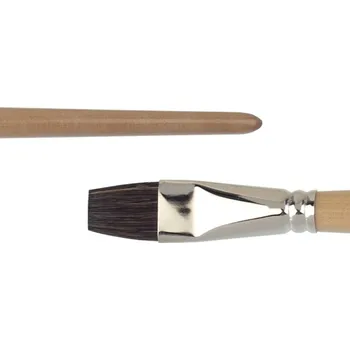 Umělecký štětec Lineo Štětec plochý přírodní hovězí vlas 326/8 dlouhá rukojeť