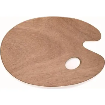 Paleta na barvy Malířská paleta z překližky lakovaná průměr 25x35 cm oválná