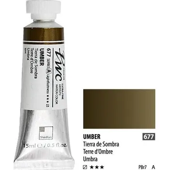 Vodová barva ShinHan Akvarelová barva PWC 15 ml Umbra 677