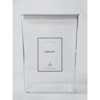 Speciální papír KROUPY – průhledná samolepka na dózu, základní písmo, 6 × 8 cm | DomaLEP