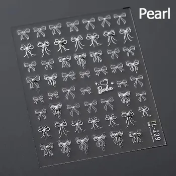 Bílo černé samolepky s 3D ozdobami na nehty | ozdoby na nehty, dekorace - TL229