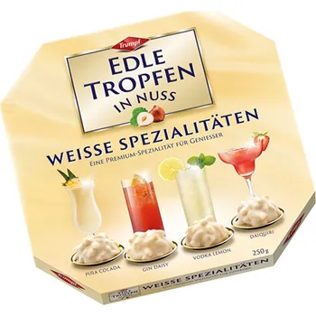 Cukrovinka Trumpf Edle bílé pralinky s oříšky s klasickou brandy 250g