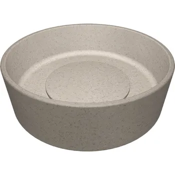 Umyvadlo Laveo Perl, granitové umyvadlo na desku 360x360x115 mm, béžová, LAV-VGP1410T