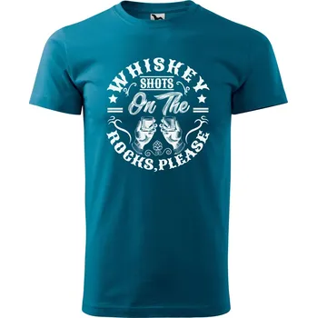 Pánská móda DOBRÝ TRIKO Pánské tričko s potiskem Whiskey Velikost: M, Barva: Petrolejová