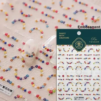 Květy a korálky na nehty pro nail art | samolepky, zdobení - TS3697