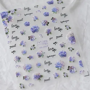 Květinové samolepky pro jemné zdobení nehtů | samolepky, dekorace na nehty - 1 ks MN-290F