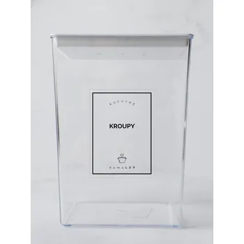 Speciální papír KROUPY – průhledná samolepka na dózu, tučné písmo, 6 × 8 cm | DomaLEP