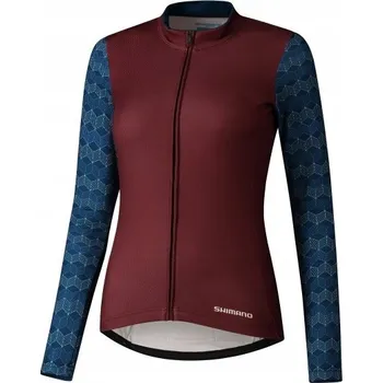 cyklistický dres Dámský cyklistický dres Shimano W's Kaede Printed s dlouhým rukávem, vel. M