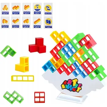 ostatní stavebnice Vzdělávací hra SKLÁDAČKA TETRA TOWER pro děti VĚŽ DÁREK 64 STAVEBNICE