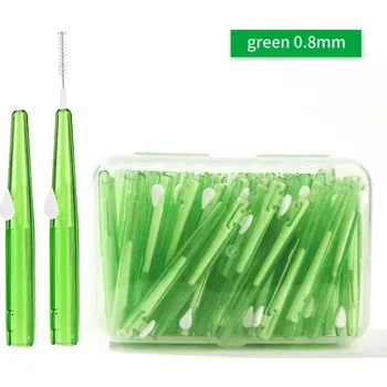 Mezizubní kartáček 30 ks Mezizubní kartáčky pro dokonalé čištění zubů | mezizubní kartáčky, zubní nit - 0,8mm rovný tvar