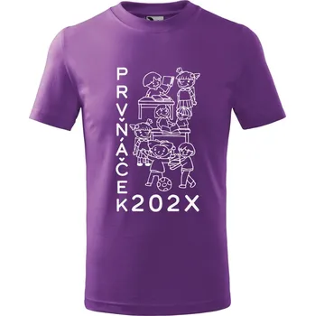 DOBRÝ TRIKO Dětské tričko s potiskem Prvňáček Velikost: 146/10 let, Barva: Fialová