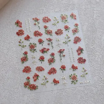 Květy a korálky na nehty pro nail art | samolepky, zdobení - M851