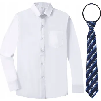 Chlapecká košile A&J DESIGN dětská košile s dlouhým rukávem polyester bílá, velikost 146