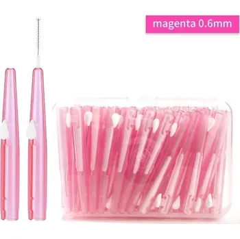 Mezizubní kartáček 30 ks Mezizubní kartáčky pro dokonalé čištění zubů | mezizubní kartáčky, zubní nit - 0,6mm rovný tvar