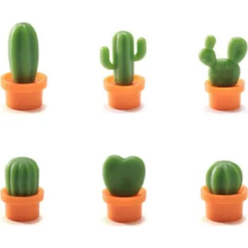 Dekorativní magnet Kaktusové 3d magnety na lednici | magnetová dekorace 6 ks - pomerančový