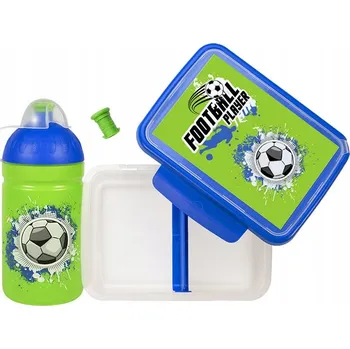Láhev Zdrowy Lahev Na Pití 0,5 + Svačinový Box s fotbalovým motivem