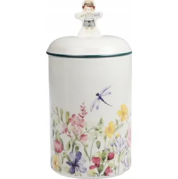 Dóza na potraviny KERAMICKÁ NÁDOBA ZAVAŘOVACÍ SKLENICE pro skladování PANI KWIATEK 1,25L