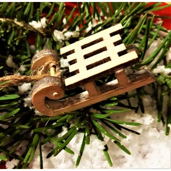 Vánoční dekorace Dřevěná dekorace Sáňky 5 cm V x Š x H 5 x 2.3 x 2 cm