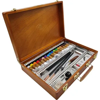 Vodová barva Charvin Kvašové barvy Extra Fine v dřevěném kufříku velká sada 17x20 ml