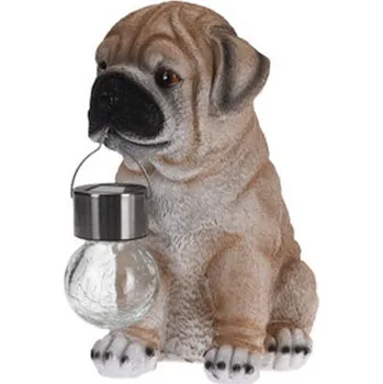 Zahradní dekorace Zahradní dekorace pes se solární lampou Buldog 24 cm KO-795201190buld