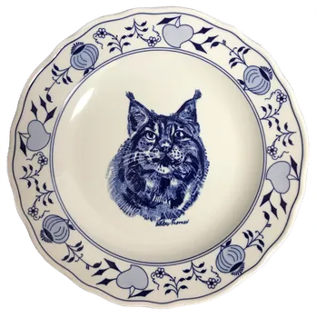 Talíř Cibulák Talíř mělký praporový 24cm RYS Originál Český porcelán Dubí