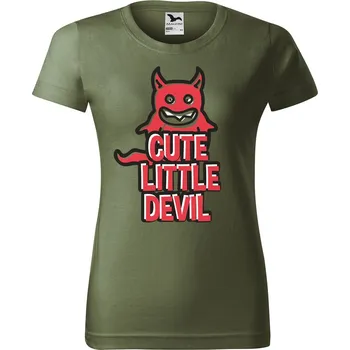 Dámské tričko DOBRÝ TRIKO Dámské tričko s potiskem Little devil Barva: Khaki, Velikost: 2XL