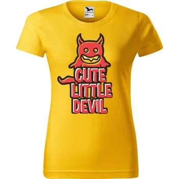 Dámské tričko DOBRÝ TRIKO Dámské tričko s potiskem Little devil Barva: Žlutá, Velikost: XS