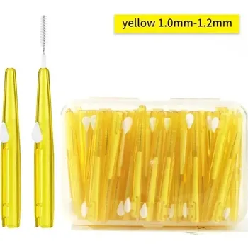 Mezizubní kartáček 30 ks Mezizubní kartáčky pro dokonalé čištění zubů | mezizubní kartáčky, zubní nit - Rovný tvar 1-1,2 mm