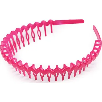 Náramek Plastová čelenka do vlasů s hřebínkem, malé, 3 pink