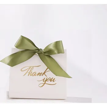 Dárková krabička s mašlí pro hosty | box na dárky 10 ks - Zelený , Rozměry 10 x 11,5 x 4,5 cm