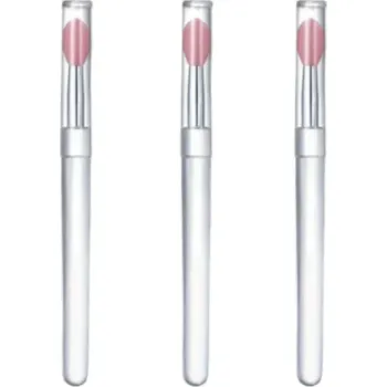 Kosmetický štětec Přenosný silikonový štětec na rtěnku s krytem | štětec na rty, kosmetický štětec - 3ks-03